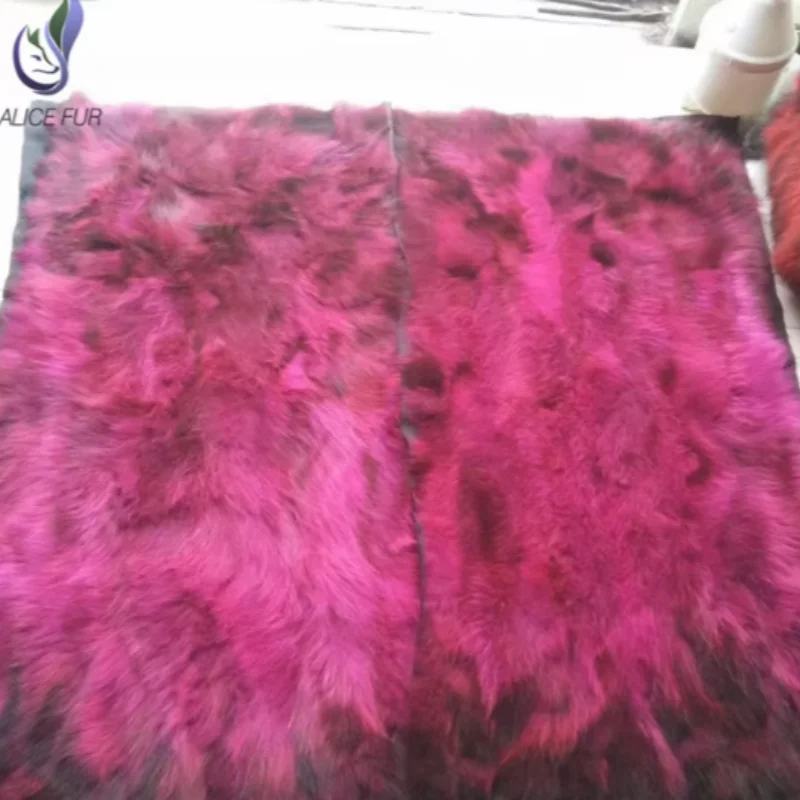 

Patchwork racoon fur plate dyed color genuine raccoon fur blankets for garment use