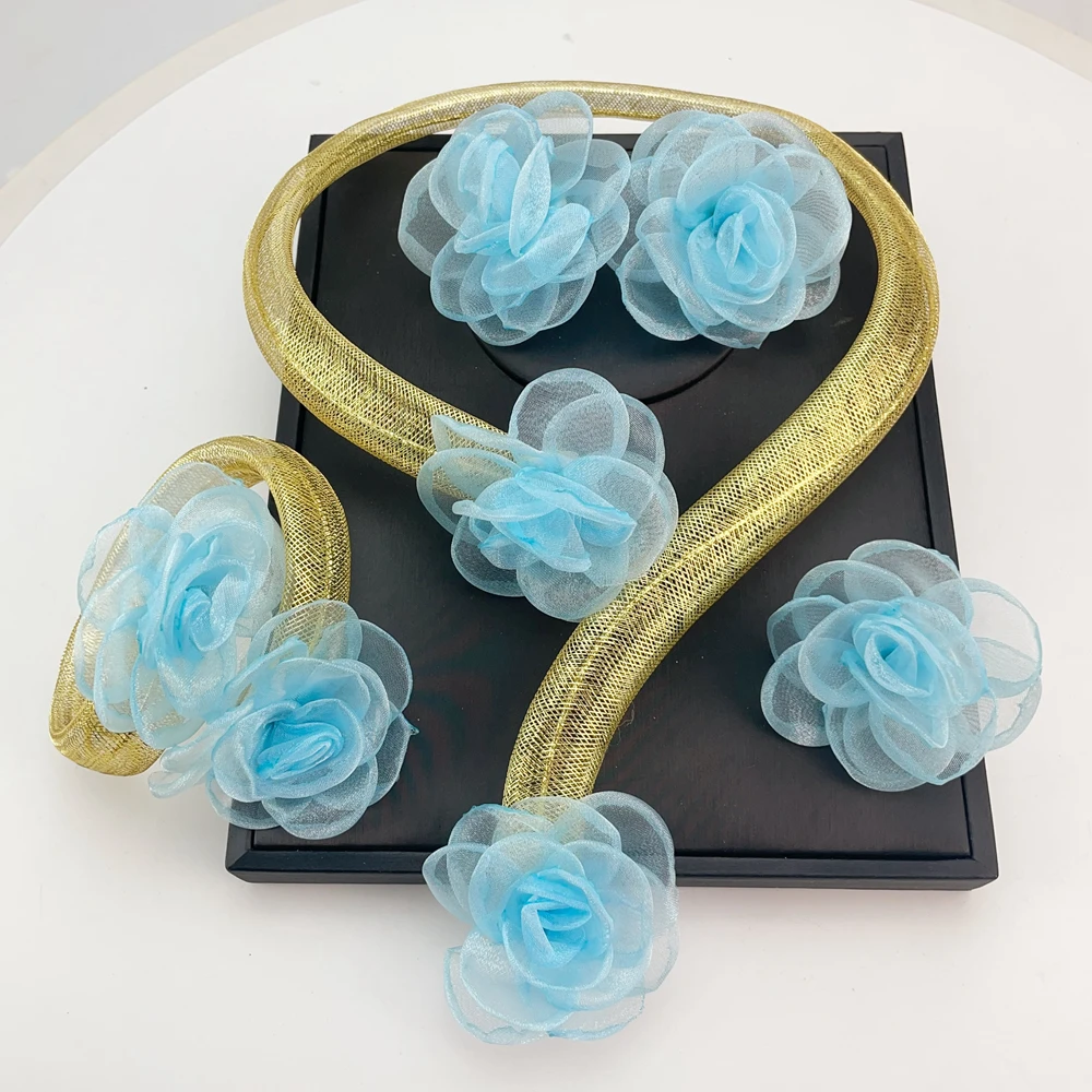 2025 Unique Jewelry Flower Brazilian Jewelry Sets For Women Gifts FHK20858