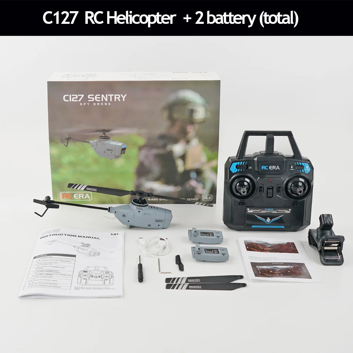 Top C127 RC Helicopter 720P Wifi Camera Drone Optical Flow Localization Wide Angle Single Paddle Without Ailerons