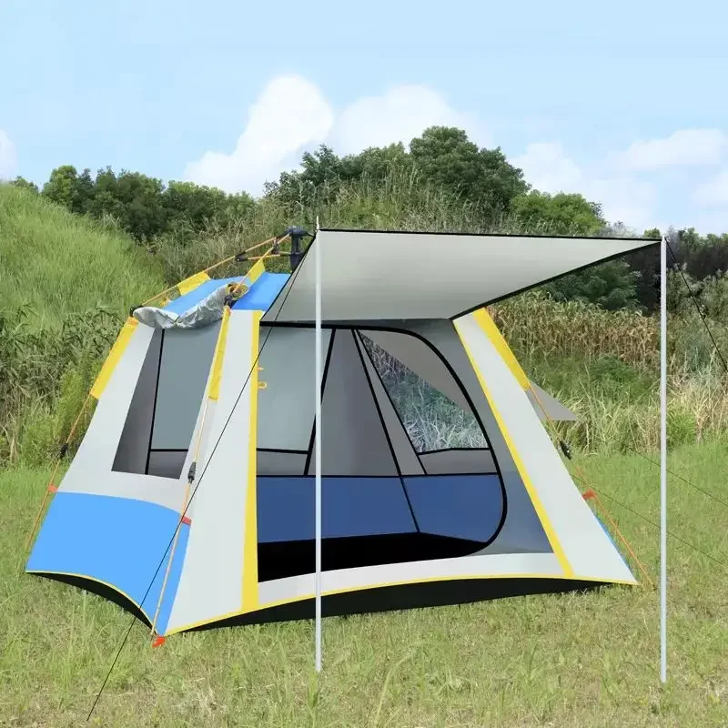 Outdoor tent 3-4 people rainstorm-proof thickening camping field automatic tentcustom