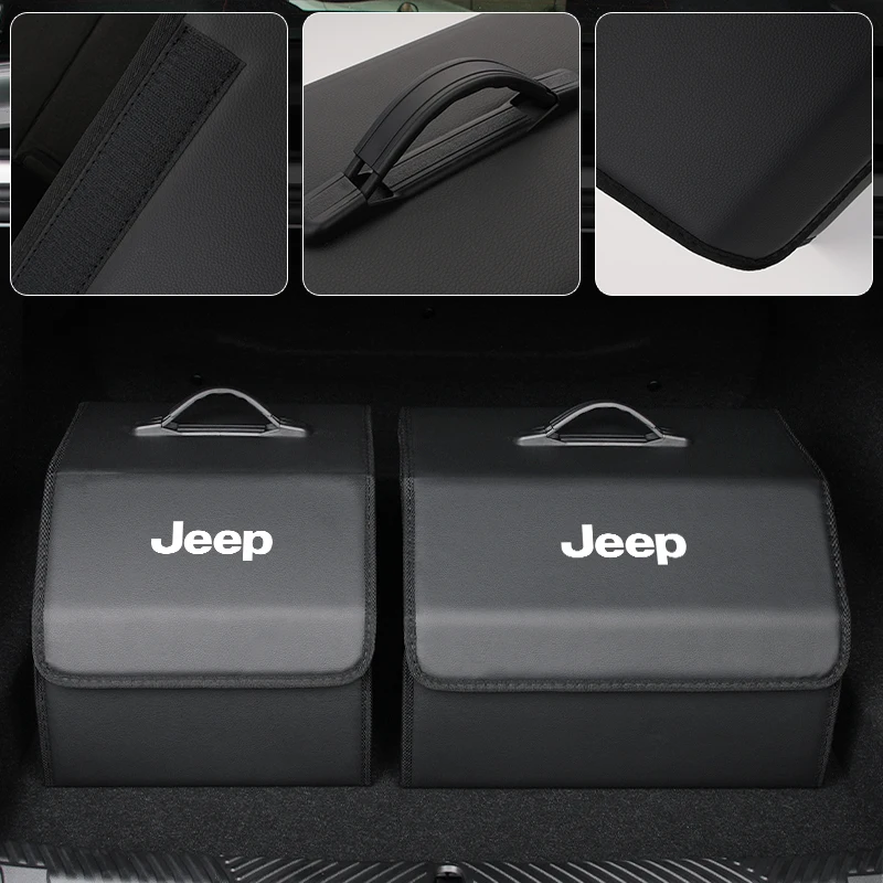 車のトランク収納ボックスオーガナイザー、収納と整理コンテナ、ジープグランドチェロキー用バッグ、コンパス、愛国者、反乱軍、ラングラー、自由