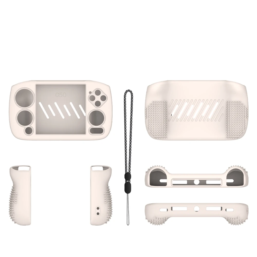 1 шт. силиконовый защитный чехол со шнурком для игровой консоли ANBERNIC RG CubeXX защита от падения простой сплошной цвет