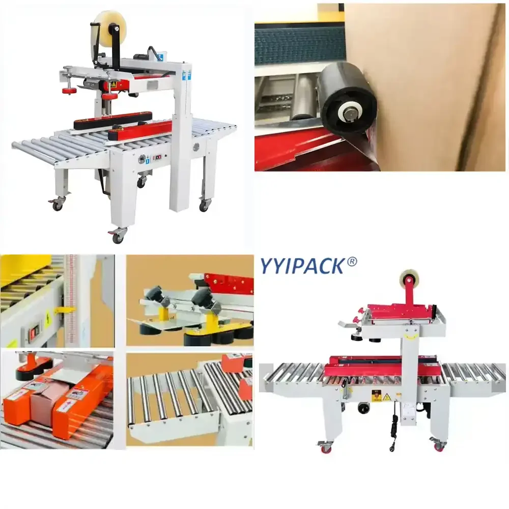 

HB6050 Professional Automatic Belt Conveyor Carton Sealer Case Application Big Box Packing Machine Wood Seal for Food