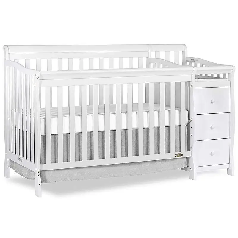 

American crib eco-friendly multi-functional large size with diaper table baby play bed children's bed newborn bb bed