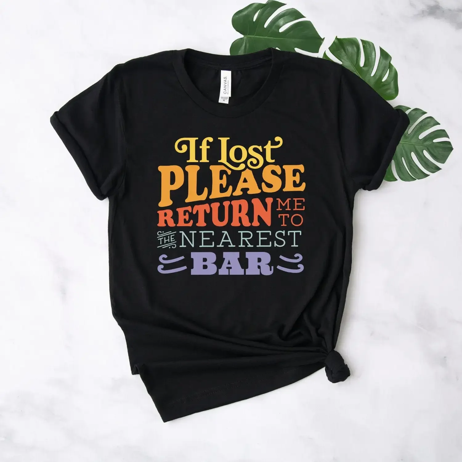 70S T Shirt If Lost Please Return To Nearest Bar Gypsy Top Boho Vintage Retro Hippie Softstyle