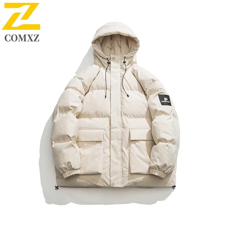 

COMXZ Men's Cotton Coat 2025 New Trendy All-Match Padded Jacket Autumn Winter Thick Warm Youth Quilted lightweight windbreaker
