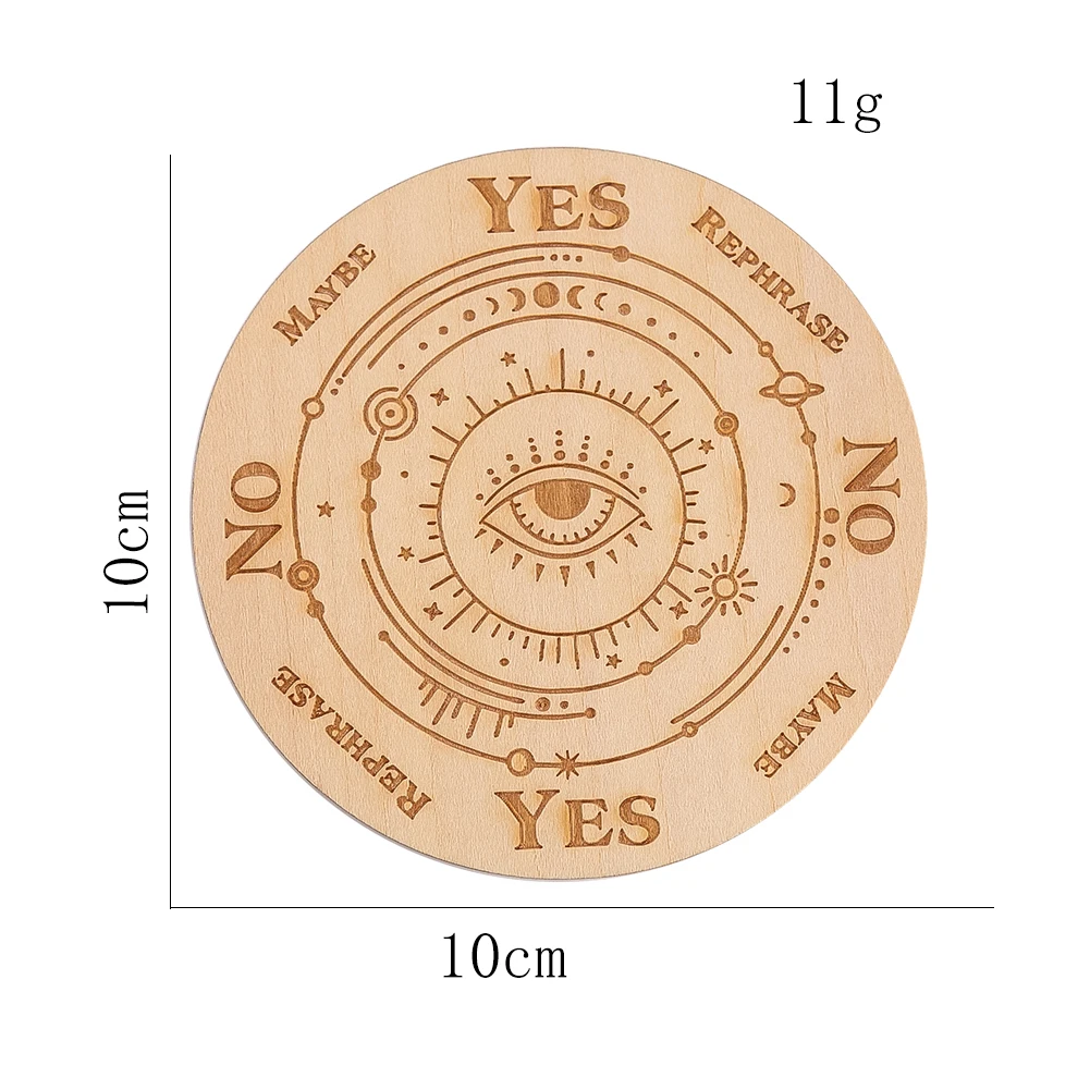 Round Wooden Boards Laser Carving Eye Providence Pendulum Board Magics Meditation Decision Plate Creative Witchs Altar Supplies
