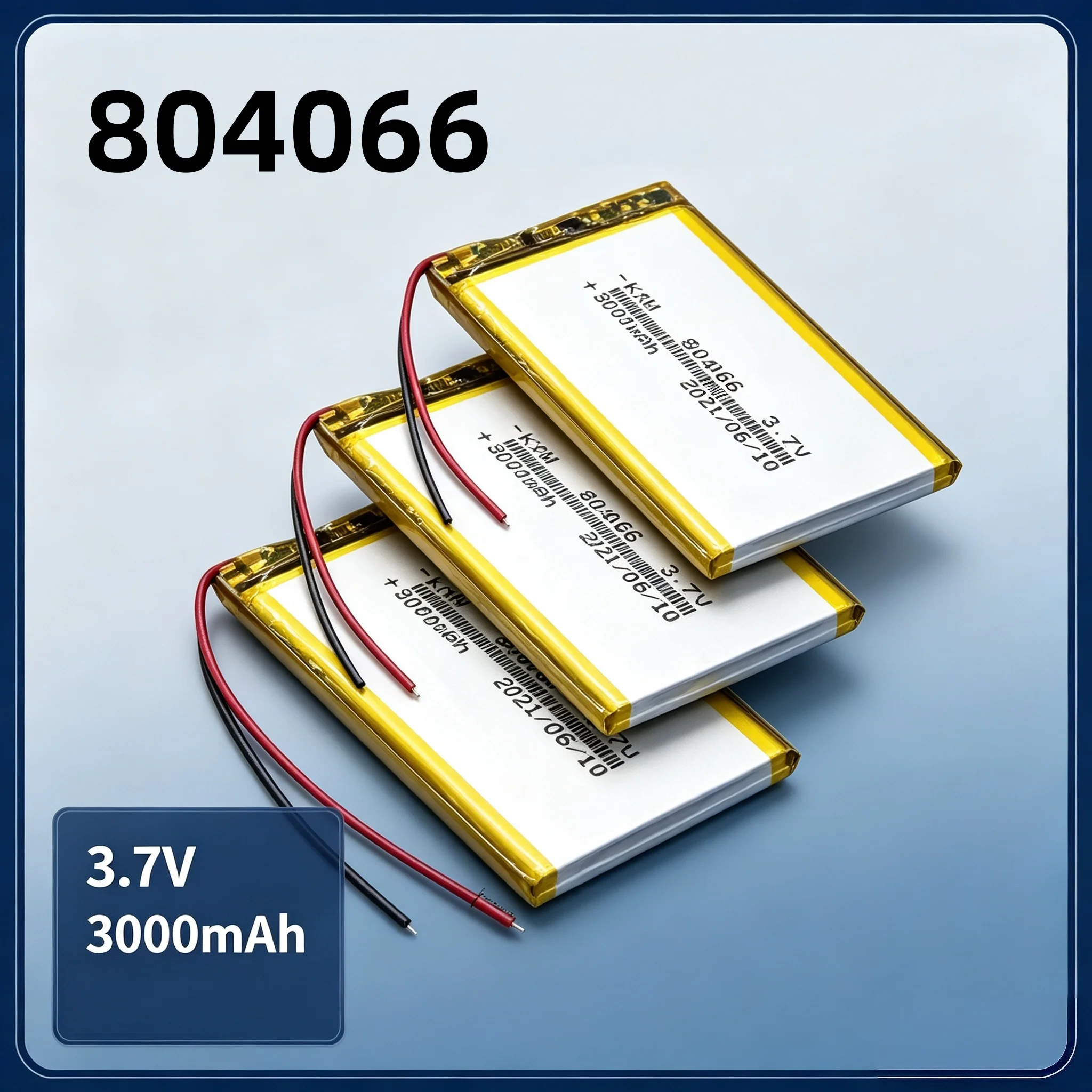 3.7V 3000mAh 804066 Li-Polymer Battery Rechargeable PH2.0 Plug For GPS MP3 MP4 MP5 R36S Game Machine High Capacity Power Supply