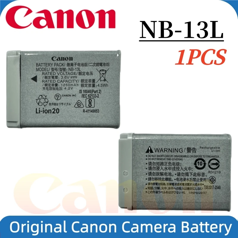 Original NB-13L NB13L NB 13L Battery for Canon PowerShot G1X Mark III, G5X, G7X, G7X Mark II, G9X, G9X Mark II, SX620HS, SX720HS