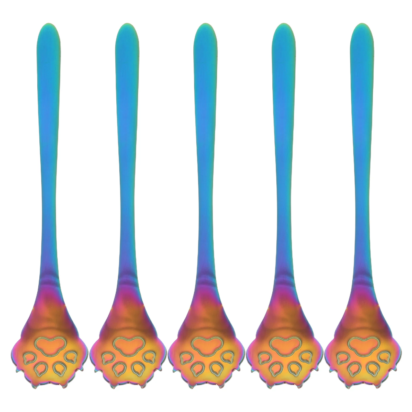 

5Pcs Cute Paw Stainless Steel Coffee Spoon Stir Spoon for Espresso Ice Cream Dessert Cake Teaspoon Small Spoons