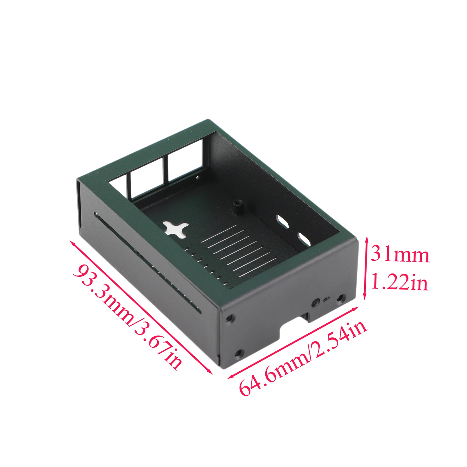 Metal Protective Case with 3.5 Inch Screen Bracket and Active Cooler Fan for Raspberry Pi 5