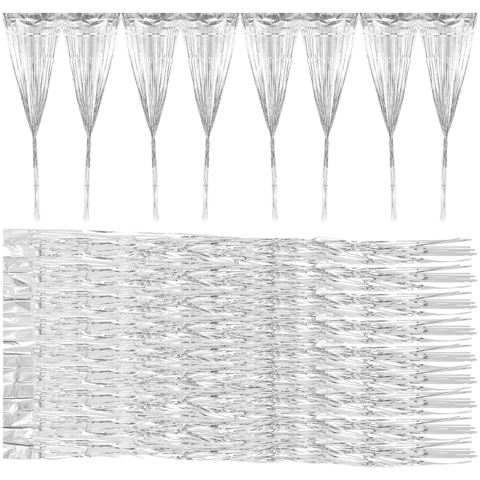 

5pcs Glitter Tinsel Curtains Shiny Fringe Backdrop Streamer For Birthday Wedding Christmas Party Decoration Festival Disco