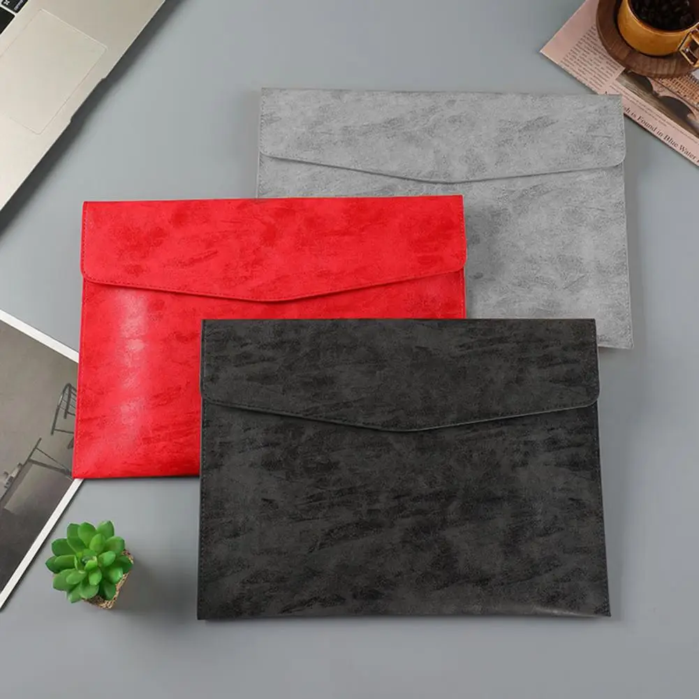 Stationery Storage Solid Color A4 Snap Button File Bag Office Accessories