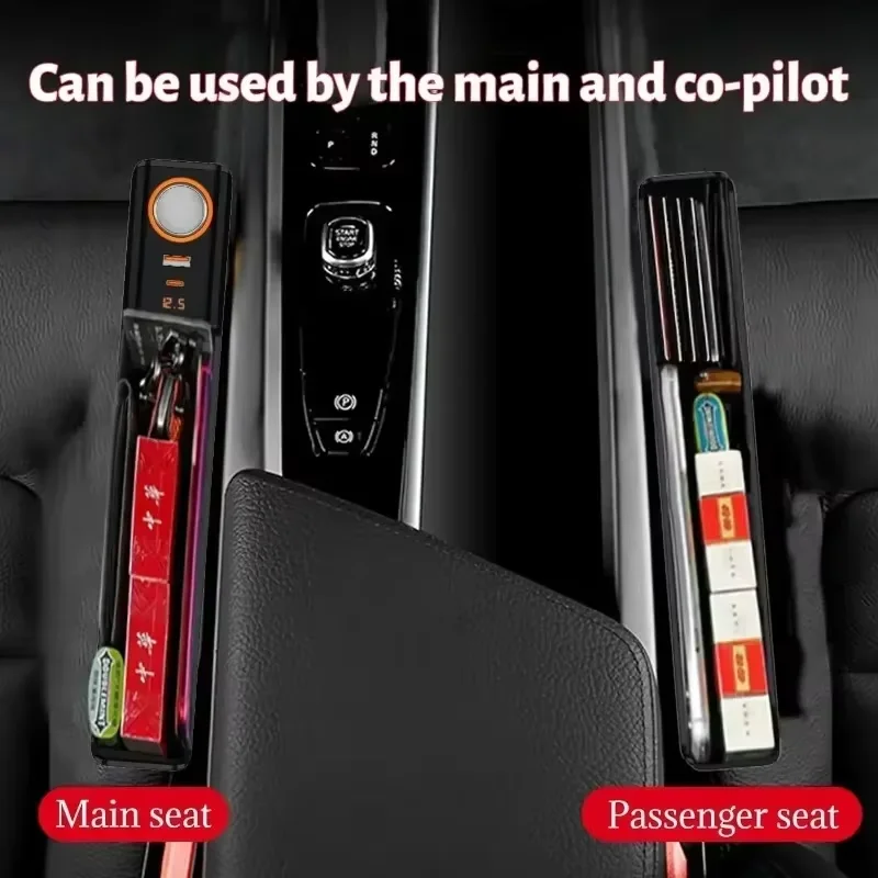 العالمي مقعد السيارة شق صندوق تخزين مقعد الفجوة شق جيب الماسك السيارات الشريط المركزي المنظم مع/بدون نوع C شحن #4