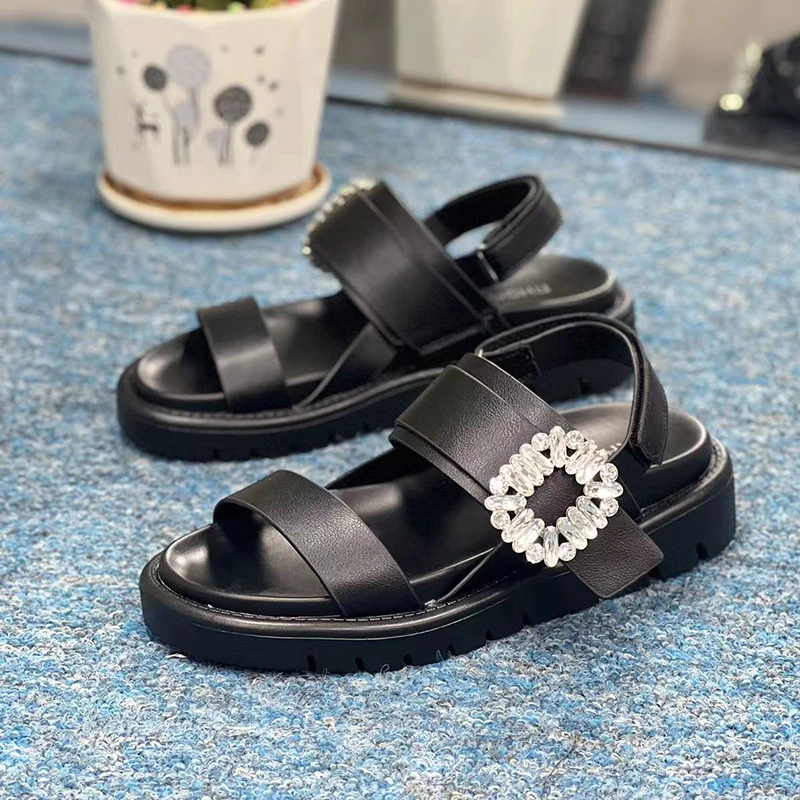 Mode Diamant Gesp Ontwerp Dames Sandalen Zomer Dikke Bodem Casual Schoenen Vrouwen Outdoor Strandsandalen