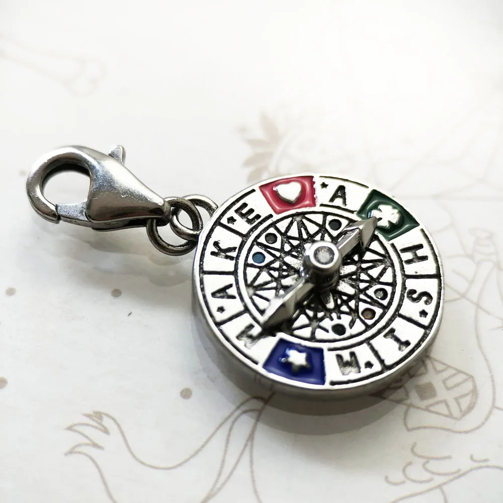 Glücksrad 925 Sterling Silber baumeln Charme Glück Anhänger Frauen Männer Sommer edlen Schmuck – Detail 4