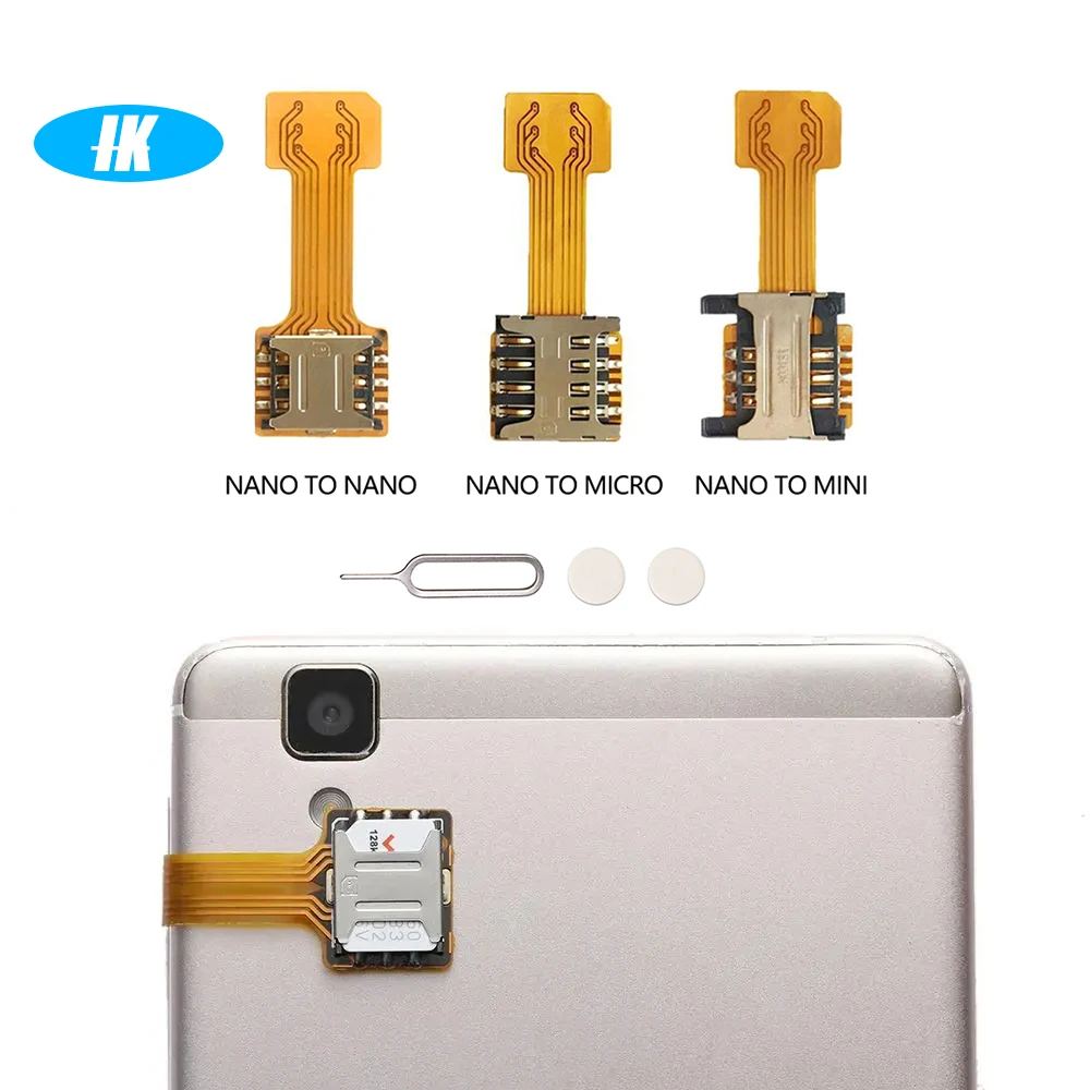 Android Phone TF Dual SIM Card Adapter For Micro SD Extender Hybrid Sim Slot Nano Cato