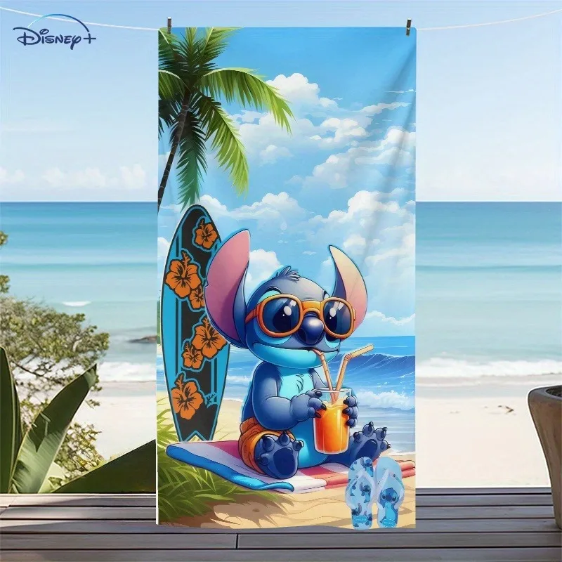 

Пляжное полотенце Lilo & Stitch: Your Summer Paradise Companion Подходит для пляжных полотенец, полотенец, банных полотенец