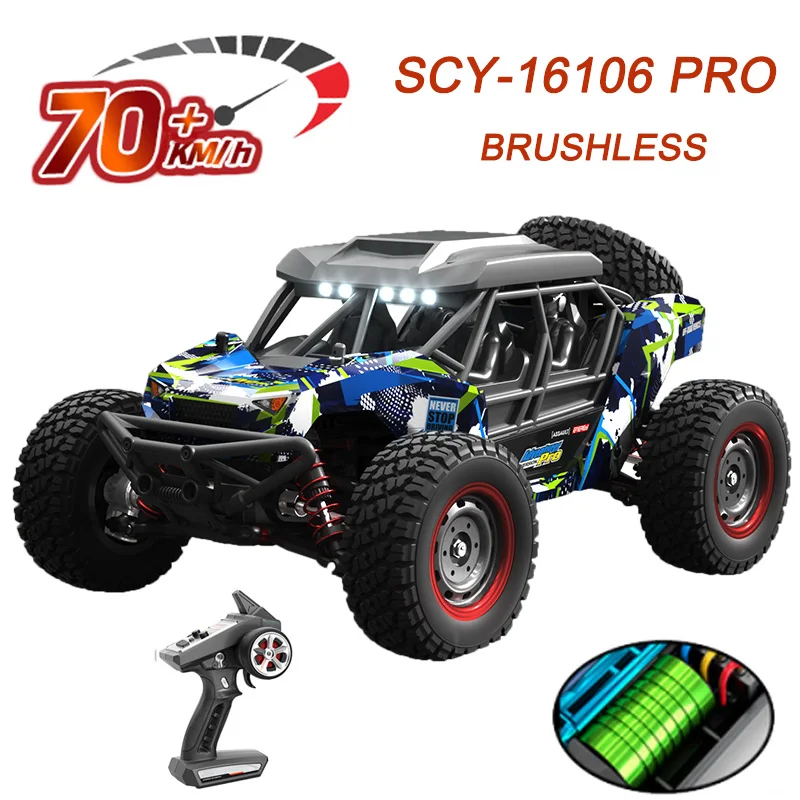 

SCY 16106 PRO RC Car 70KM/H 1/16 4WD Off-Road Drift Brushless Electric High Speed Remote Control Vehicle Children Toy Crawler