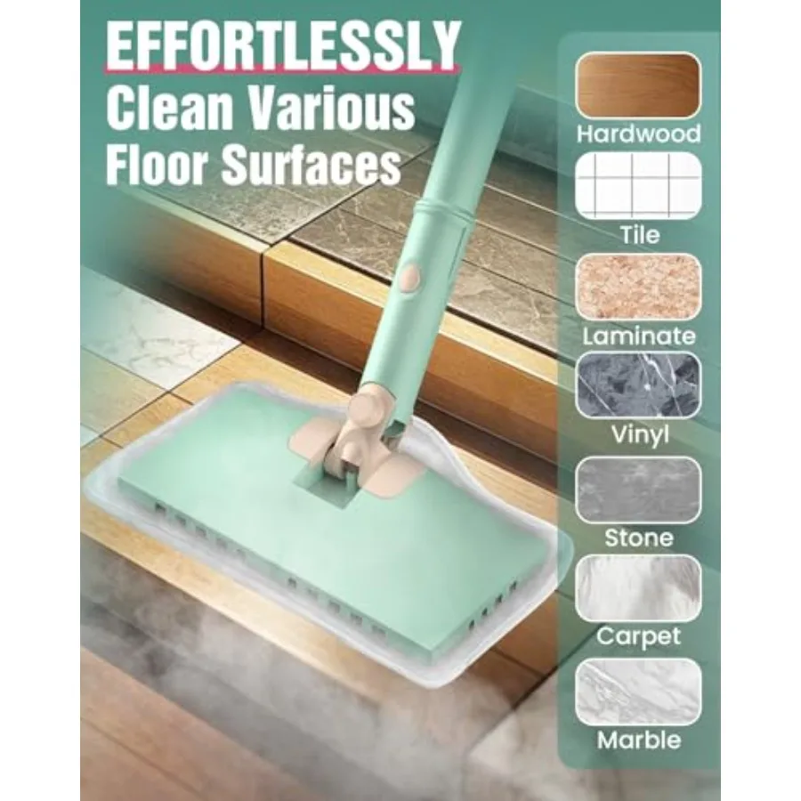 Steam Mop Cleaner Safe High-temp for Deep Cleaning Lightest Detachable Floor Steamer with 2 Steam Mode 3 Adjustable Level Heavy