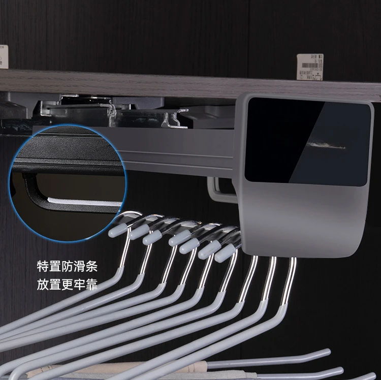 Household side-mounted pull-out wardrobe, built-in telescopic pants rack, top-mounted push-pull multi-functional pants