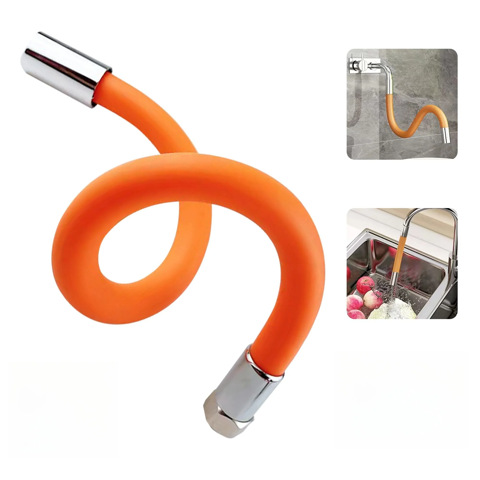 360 Degrees Flexible Hose Extension Pipe Universal Extension Tube Connnector Faucet Extender Splash-proof Kitchen Bathroom