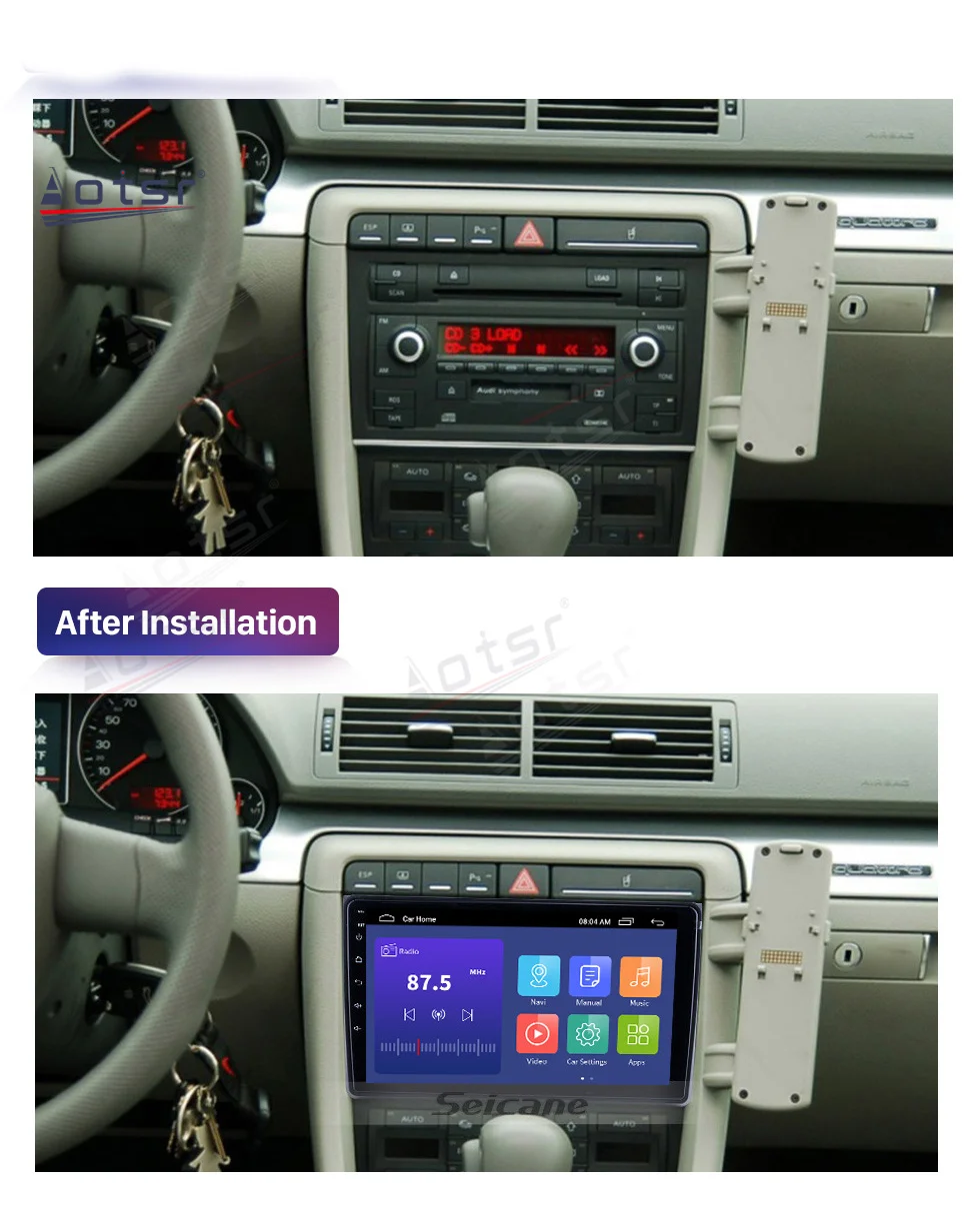 9 Inch 128GB Android 11.0 Car Stereo Radio Multimedia Player For AUDI A4 2002 - 2008 Carplay GPS Navigation Auto Audio Head Unit