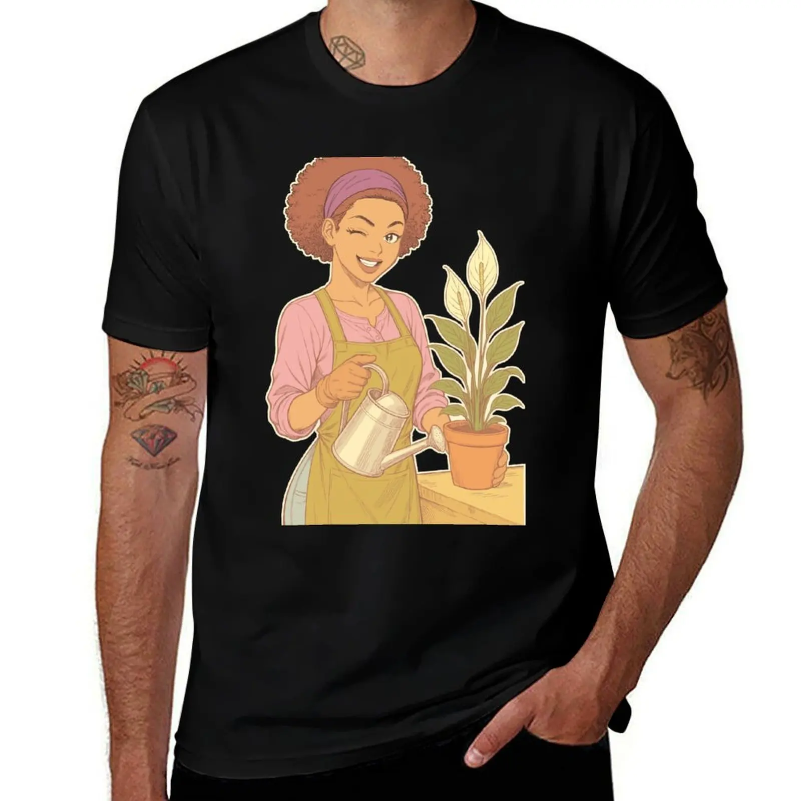 

Gardener Girl Waters Her Plant B T-Shirt Personalized t-shirt cheap stuff oversized graphic tee oversized t shirts for men