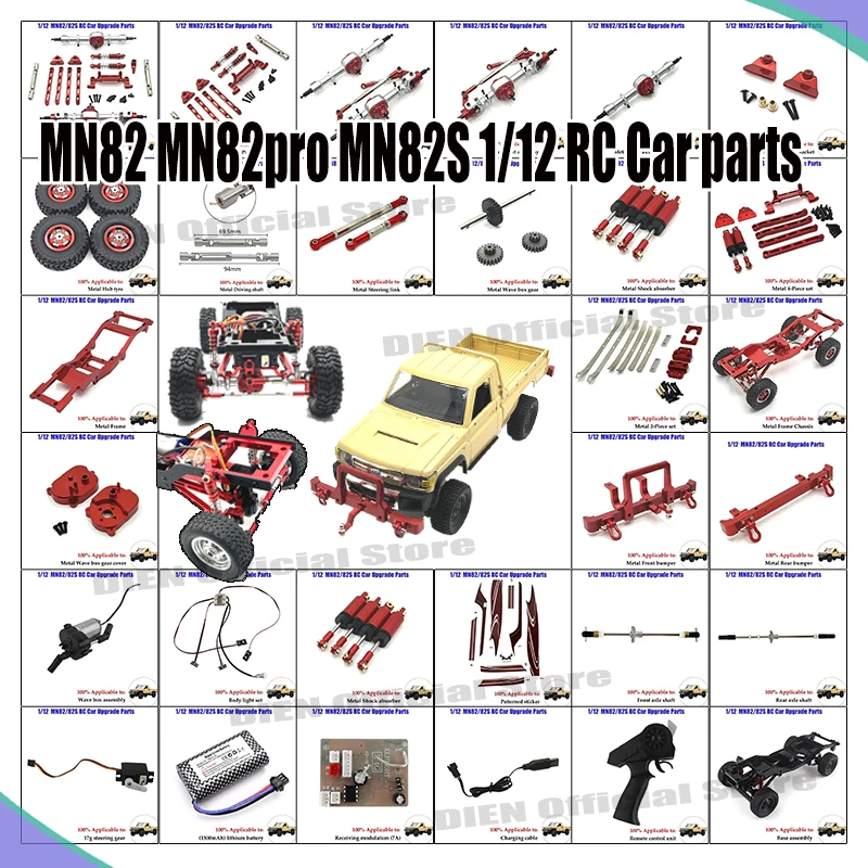 

Metal Shock Mount Servo Mount Steering Knuckle Links Rod C Hub Carrier Skid Plate for MN82 MN82pro MN82S 1/12 RC Car Upgraded