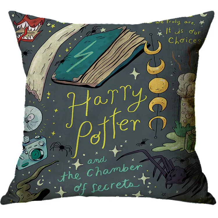 Harries Potters Magic Pillow Case Snake Lion Eagle Badger Potters Soft Cushion Cover Decor Sofa Home Car Kids Room