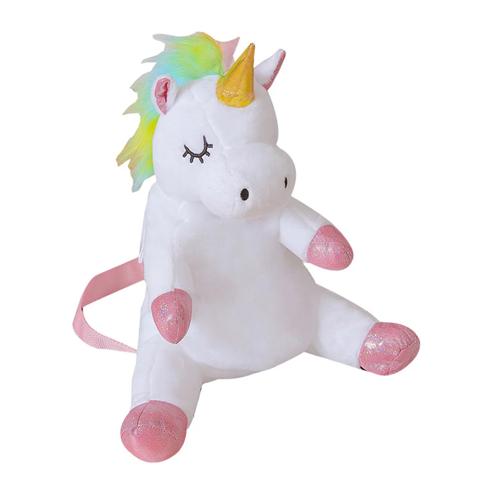 Unicorn Backpack Cartoon Book Bag Kids Plush Change Purse Lovely Coin Pocket Child