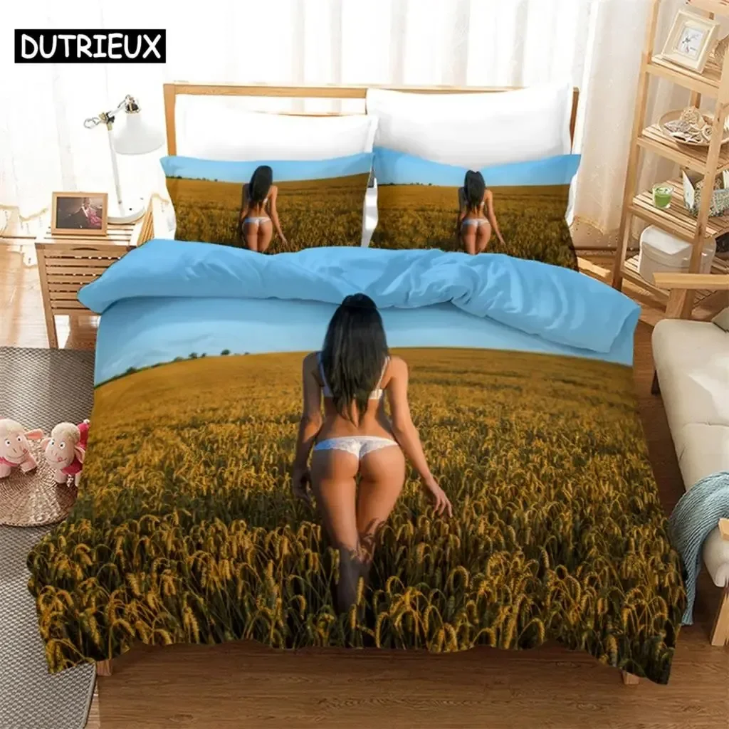 

3D Digital Bikini Bedding Set,Duvet Cover Pillowcase,Popular Style queen bedding set