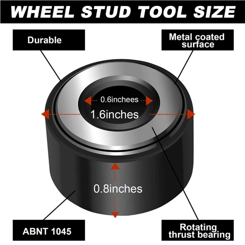 Size 22800 Wheel Stud Installer Replace Most All Automotive and Light-Duty Truck Wheel Studs Tire Stud Tool Compatible