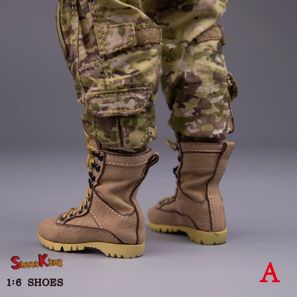 En Stock SK011, botas de combate masculinas a escala 1/6, zapatos huecos del ejército, modelo para cuerpo de figura de acción de 12 pulgadas para colección de Fans