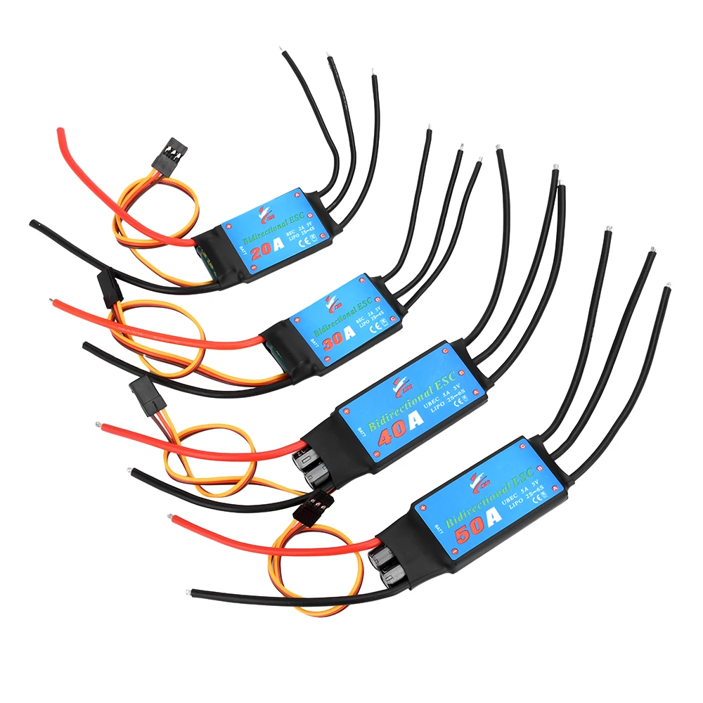 Bidirectional 5V 20A/30A/40A/50A Bidirectional Brushless ESC for Remote Control Car Pneumatic Underwater Propeller