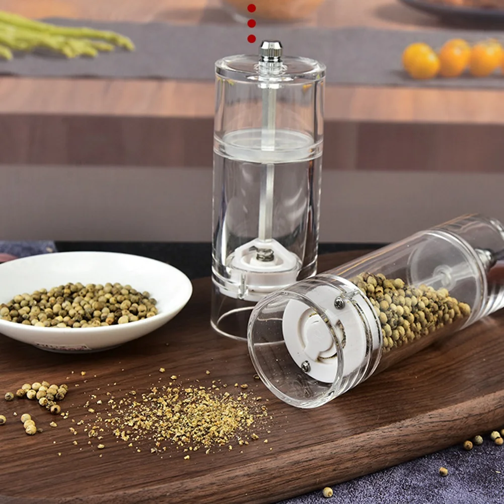 A69M-Salt And Pepper Grinder Clear Acrylic Manual Spices Mills Perfect For Sea Salt And Peppercorns Kitchen Accessories