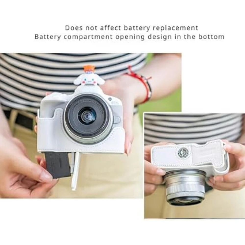 For Canon R50 R100 PU Leather case base r50 Protective cover Half-Wrap Protector base case Micro-single camera bag