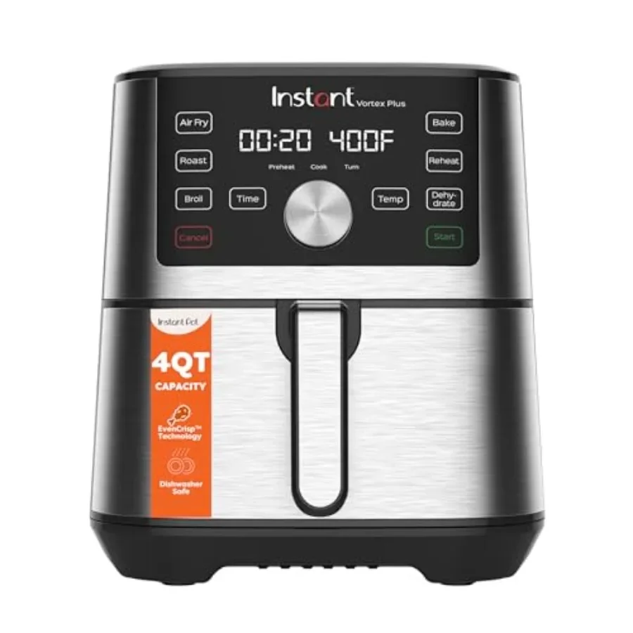 

Vortex Plus -in-1 Mini Air Fryer, Custom Program Options, Crisps, Broils, Roasts, Dehydrates, Bakes, Reheats, 100+ In-App Recip