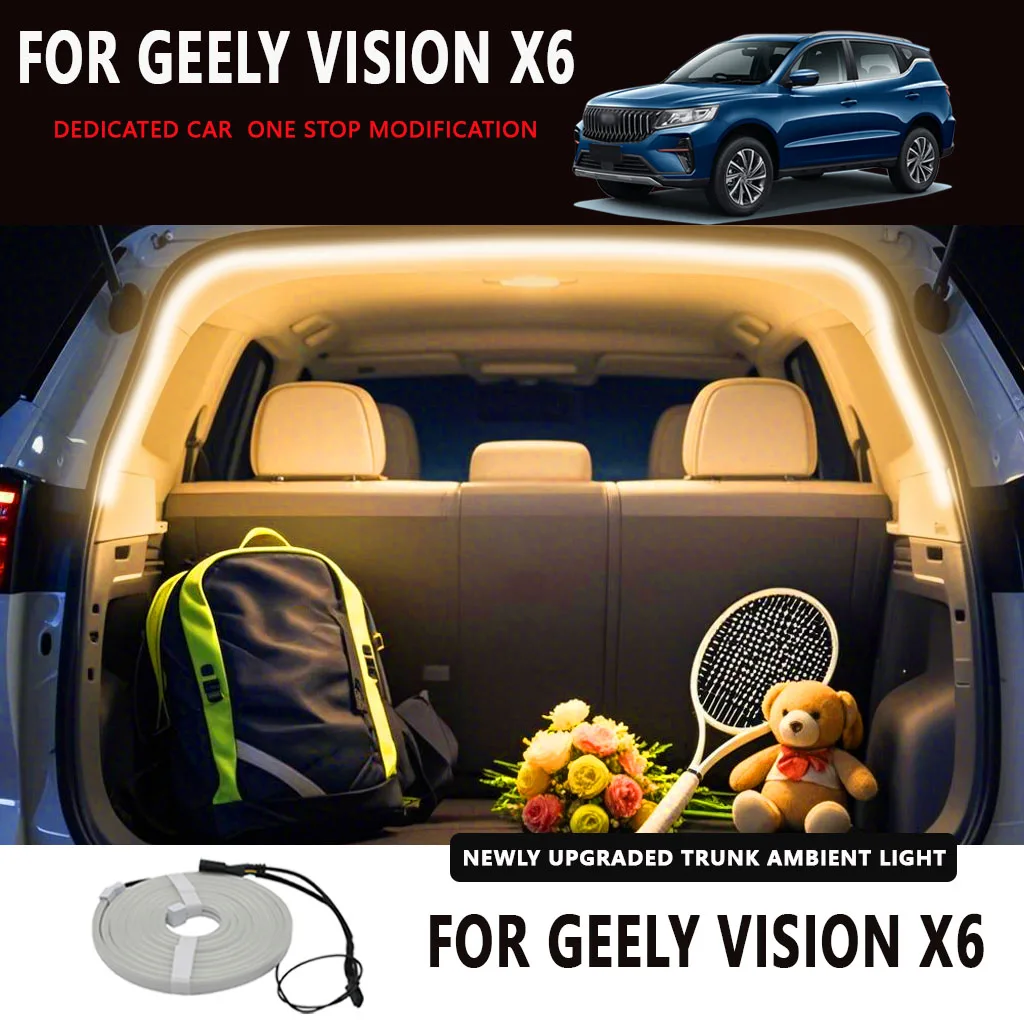 

FOR GEELY VISION X6 Rear Trunk LED Light Bar Strips Trunk Interior Decorative Lamp Strip Luggage Atmosphere Light