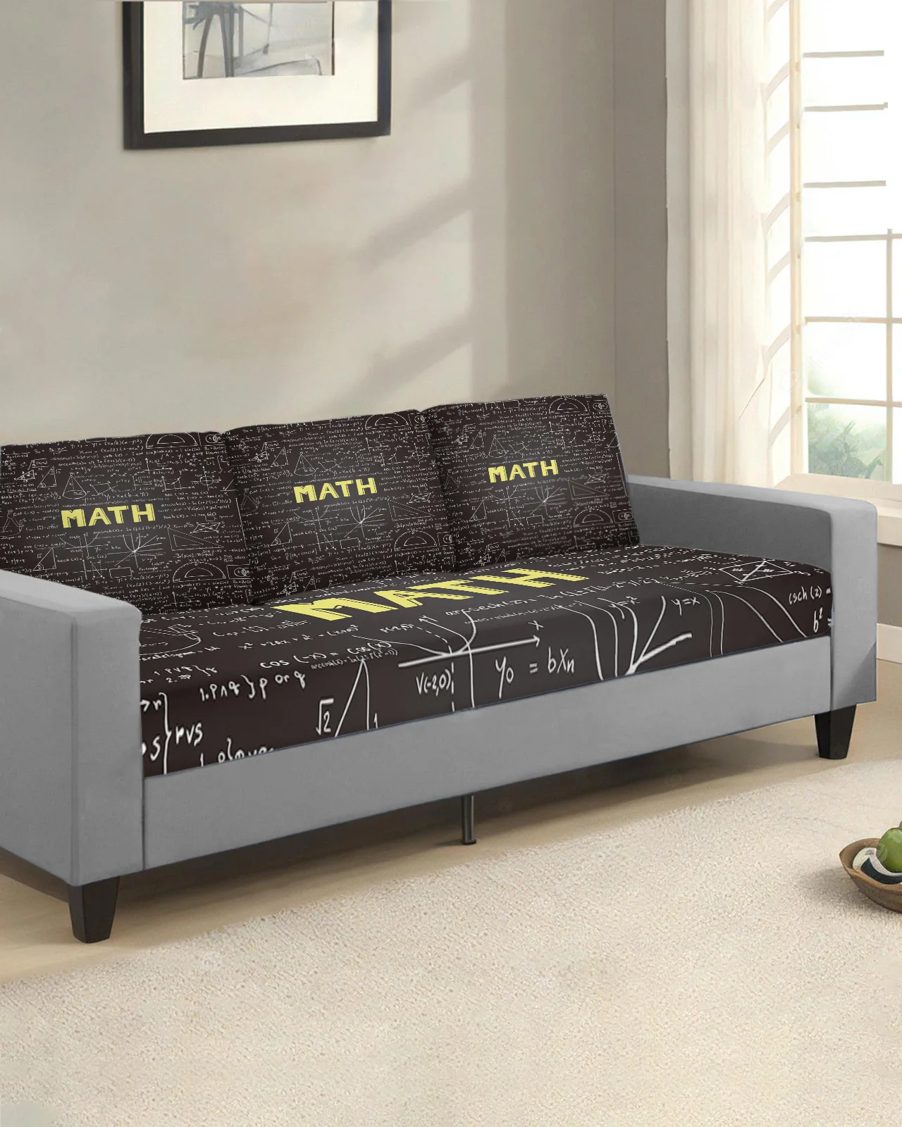 Math Equation Blackboard Elastic Sofa Slipcovers Couch Covers Protector for Living Room Hotel Office Removable Sofa Cover