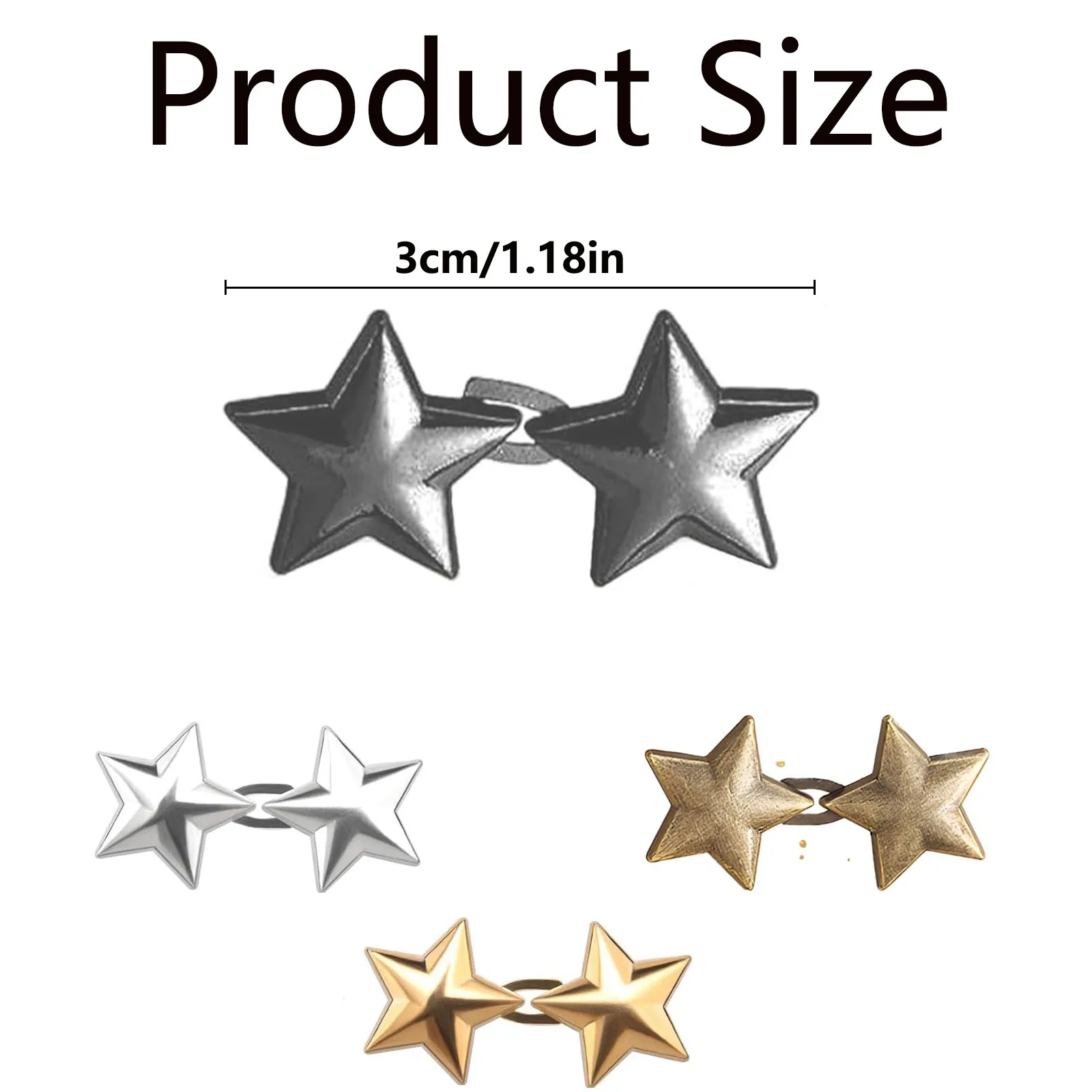 Fashion Tighten Waist Buckle Alloy Star Brooches Pins Clip Adjustable Snap Button Jeans Buttons Detachable Clothing Accessories