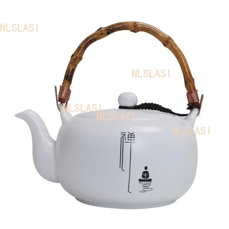 680ml Large Capacity Ceramic Teapot Zen Beam Pot Home Beauty Tea Set White Porcelain Tea Infuser Traditional Tea Accessories - view 6