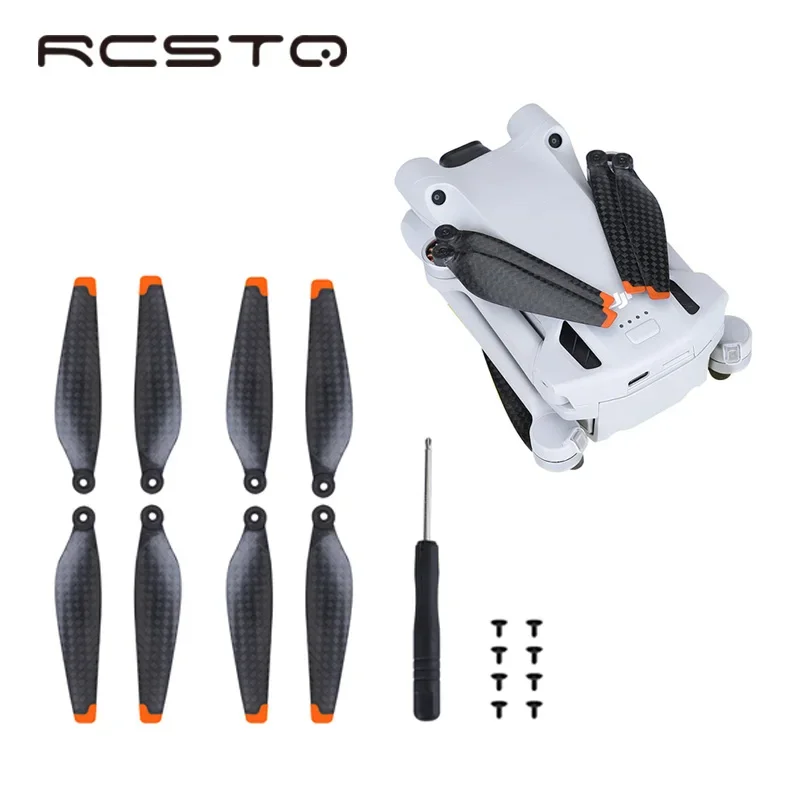 

RCSTQ 8 PCS Drone Propeller for DJI Mini 4 Pro Carbon Fiber 1 Pair Quadcopter Blades Replacement for Dji Mini 3 Pro Accessories