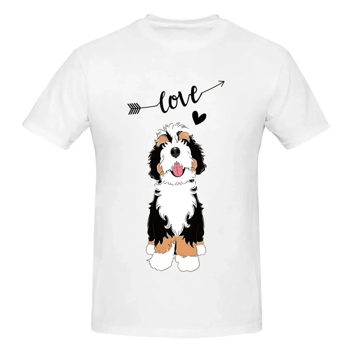 LOVE Tri Color Bernedoodle 100% Cotton T-shirt Male Fashion T Shirts Men crew Neck Short Sleeve S-6XL