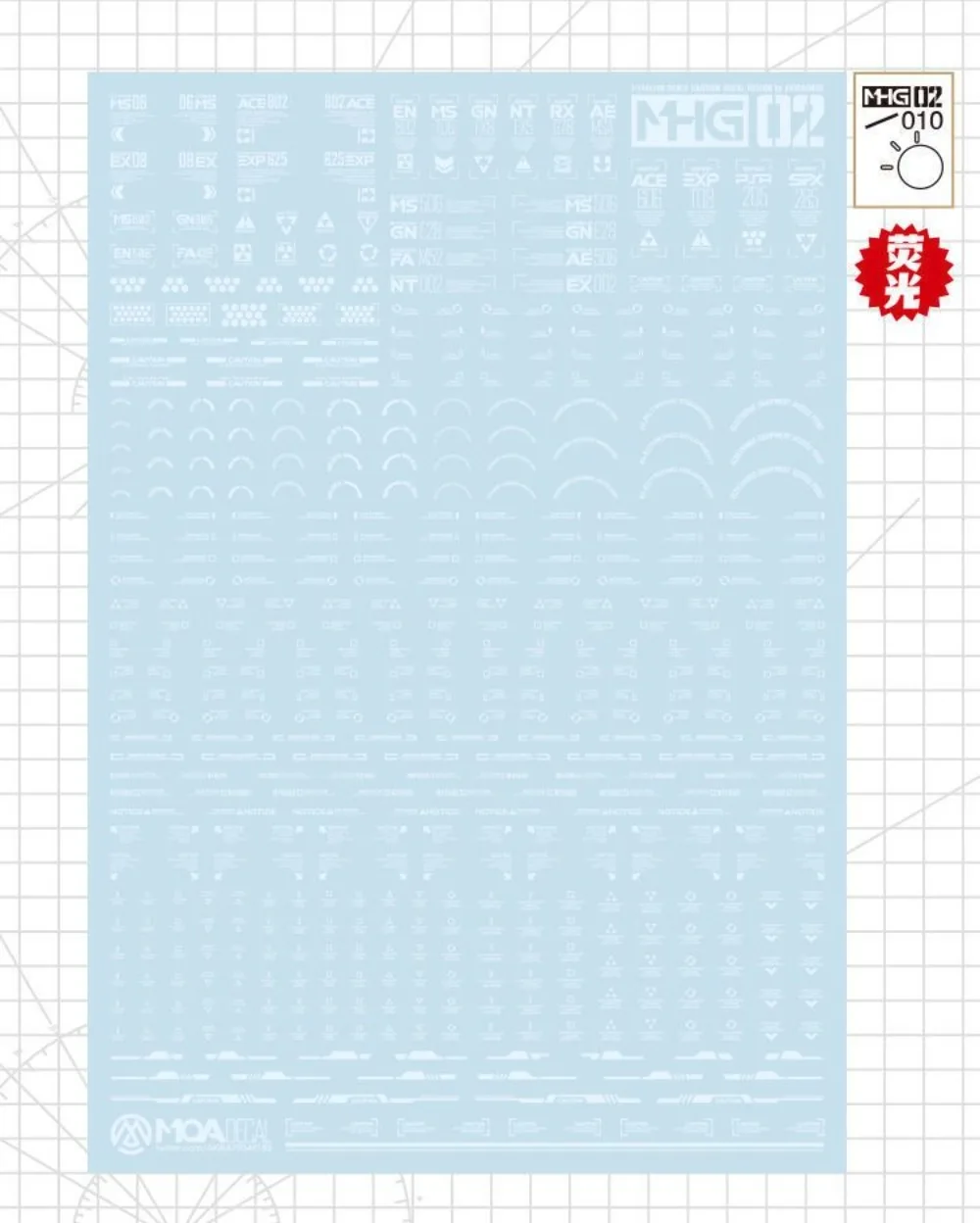 Hobby Mio MHG02 Hoge Precisie Model Water Slide Decals 1/144 1/100 Schaal Universele Waarschuwingsbord Decal voor Gunpla DIY Model Tool