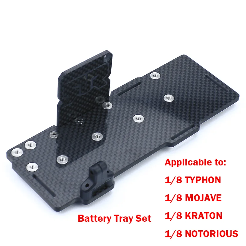 Carbon Fiber Battery Tray Set Battery Box for 1/8 ARRMA TYPHON KRATON MOJAVE NOTORIOUS Car Truck Upgrade Parts