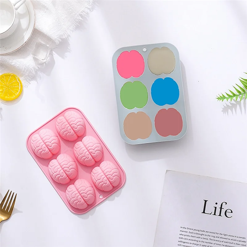 

BHTS-4PCS Halloween Chocolate Candy Silicone Mold Diycooki Candy Chocolate Mold Ice Cream Tray Easy To Use Pink&Light Blue