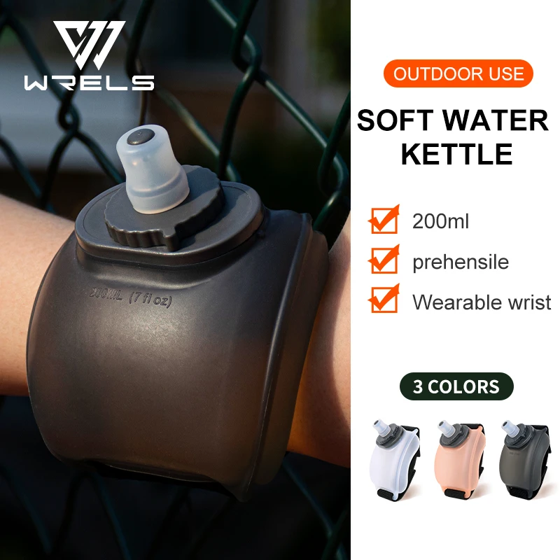 

WRELS Sport Water Bottle Wrist Kettle Squeeze Running Riding Climb Portable Silicone Flask Wrist Storage Soft Flask Marathon