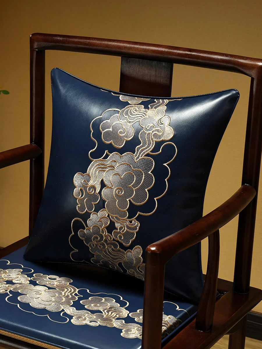 

Китайская кожаная подушка-валик для дивана/кресла, водонепроницаемая, с вышивкой, для поддержки поясницы и головы, большая подушка