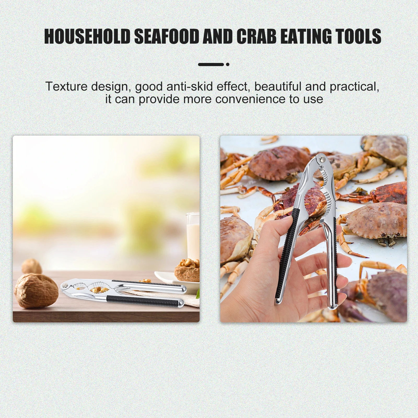 

1pc Stainless Steel Crab Plier Walnut Cracking Tool Heavy Duty Nutcracker For Nuts Lobster Seafood Opener Multipurpose Clip